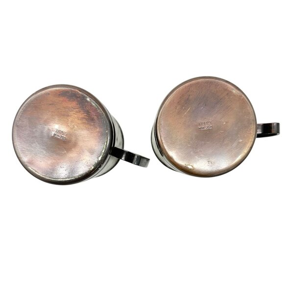 Set Of 2 Vintage Hammered Copper 8 Oz Mugs With Handles Rustic - Picture 6 of 7